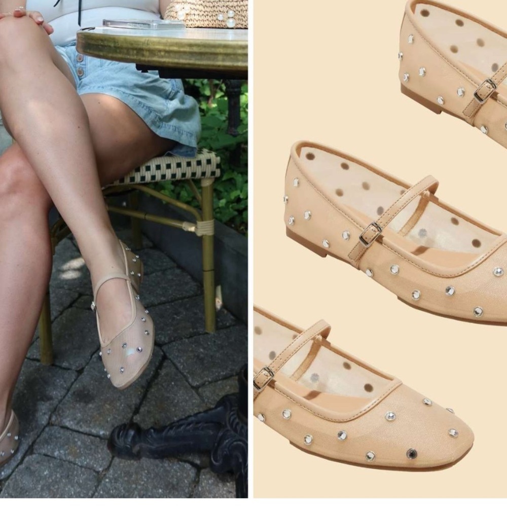 Jeffrey Campbell Tan Flats with Silver Accents (a few missing, but replaceable)